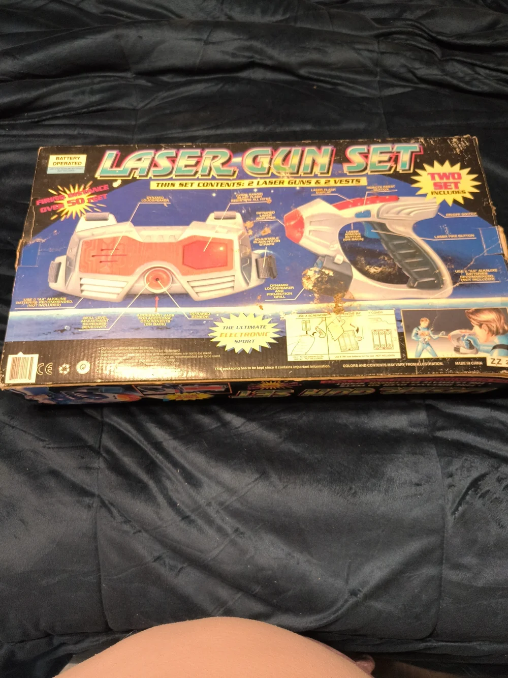 Vintage Laser Gun Set - Purple, Blue, Pink, Red, Black